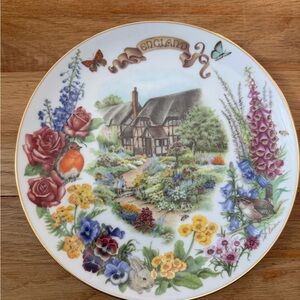 1988 Vintage English Country Garden Decorative Plate Reco Collectible Home Decor